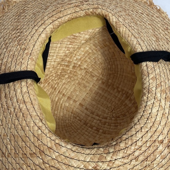 Lola Hats Alpargatas natural straw black trim sun hat - Picture 5 of 6